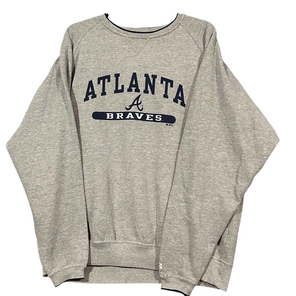 Russell Athletic Atlanta Braves Sweatshirt Mens XXL Gray MLB Pullover Crewneck